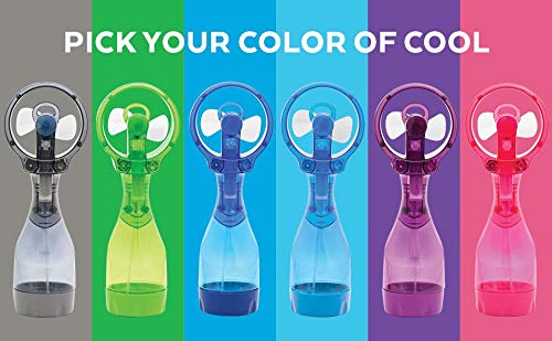 O2COOL Deluxe Handheld Battery Powered Water Misting Fan (Dark Blue) 2 Pack
