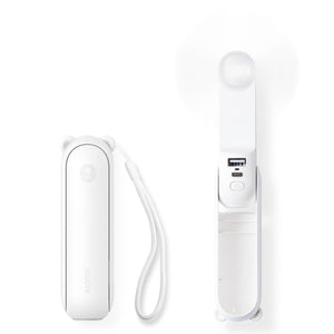 JISULIFE Handheld Mini Fan, 3 IN 1 USB Rechargeable Portable Fan [12-19 Working Hours] with Power Bank, Flashlight, Pocket Design for Travel/Summer/Concerts/Lash, Gifts for Women (Pink)