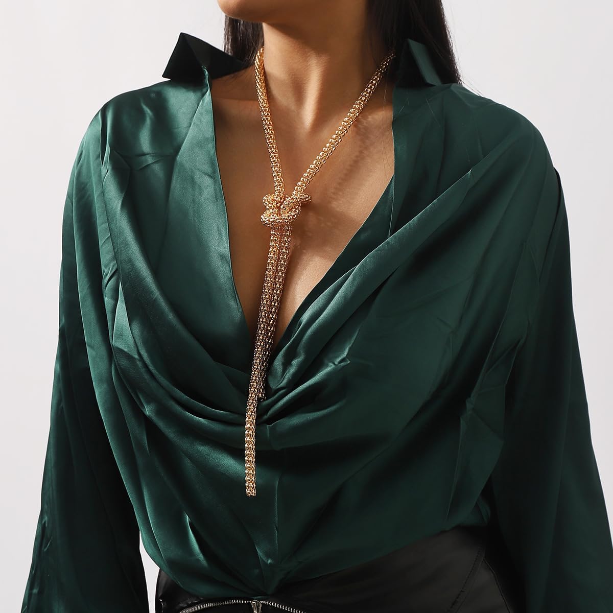 Lariat Necklace for Women Dainty Gold Pearl Necklaces Simple Minimalist Charm Jewelry for Women Gift