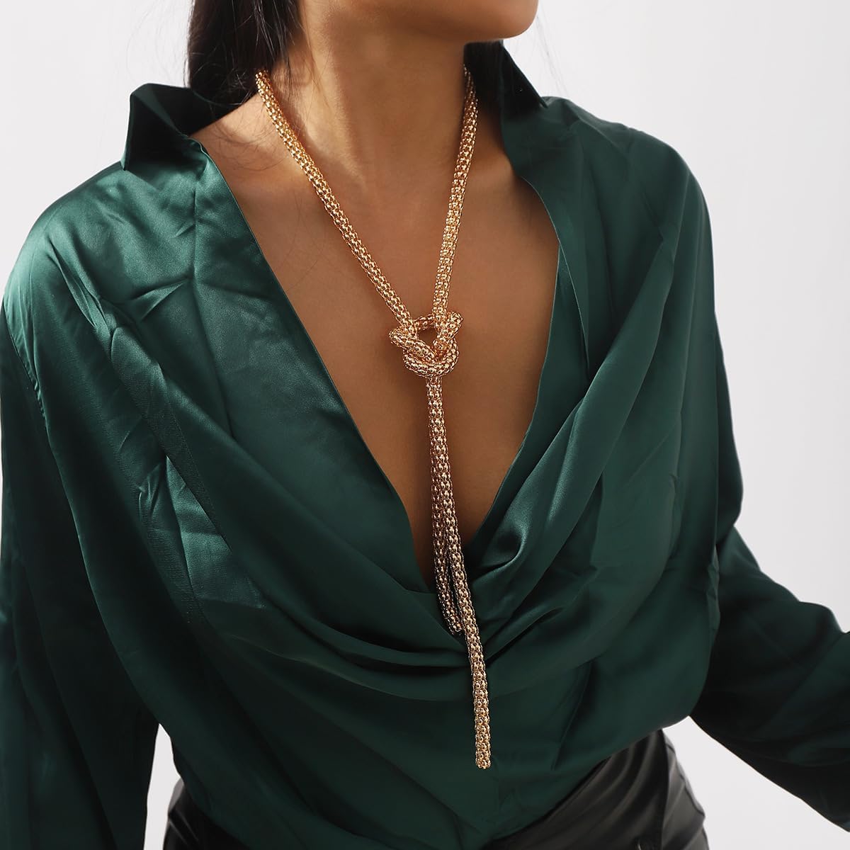 Lariat Necklace for Women Dainty Gold Pearl Necklaces Simple Minimalist Charm Jewelry for Women Gift