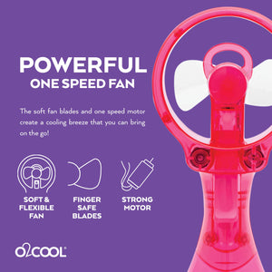 O2COOL Deluxe Handheld Battery Powered Water Misting Fan (Dark Blue) 2 Pack