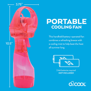 O2COOL Deluxe Handheld Battery Powered Water Misting Fan (Dark Blue) 2 Pack