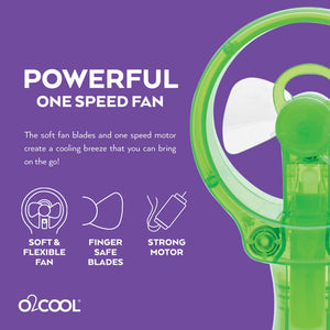 O2COOL Deluxe Handheld Battery Powered Water Misting Fan (Dark Blue) 2 Pack
