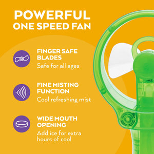 O2COOL Deluxe Handheld Battery Powered Water Misting Fan (Dark Blue) 2 Pack