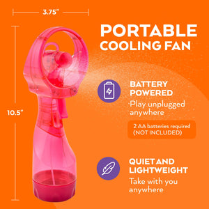 O2COOL Deluxe Handheld Battery Powered Water Misting Fan (Dark Blue) 2 Pack