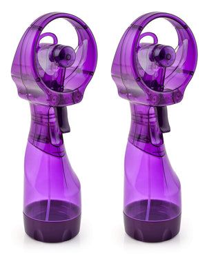 O2COOL Deluxe Handheld Battery Powered Water Misting Fan (Dark Blue) 2 Pack