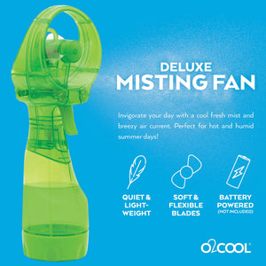 O2COOL Deluxe Handheld Battery Powered Water Misting Fan (Dark Blue) 2 Pack