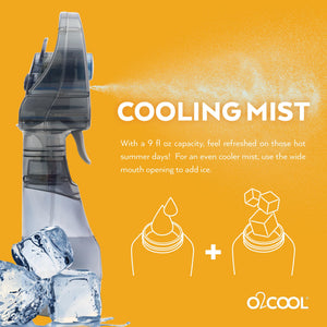 O2COOL Deluxe Handheld Battery Powered Water Misting Fan (Dark Blue) 2 Pack