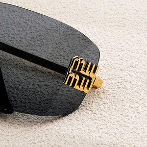 Fashion Rimless Square Sunglasses for Women Men Oversized Trendy Wrap Around Big Frame Sun Glasses