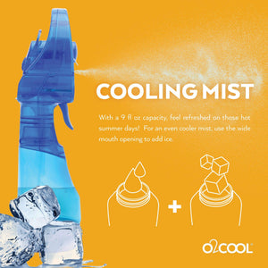 O2COOL Deluxe Handheld Battery Powered Water Misting Fan (Dark Blue) 2 Pack