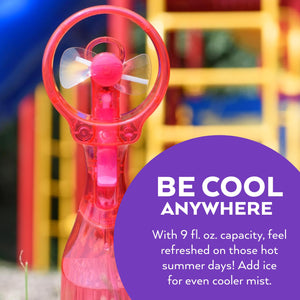 O2COOL Deluxe Handheld Battery Powered Water Misting Fan (Dark Blue) 2 Pack