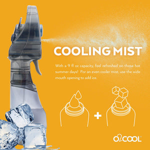 O2COOL Deluxe Handheld Battery Powered Water Misting Fan (Dark Blue) 2 Pack