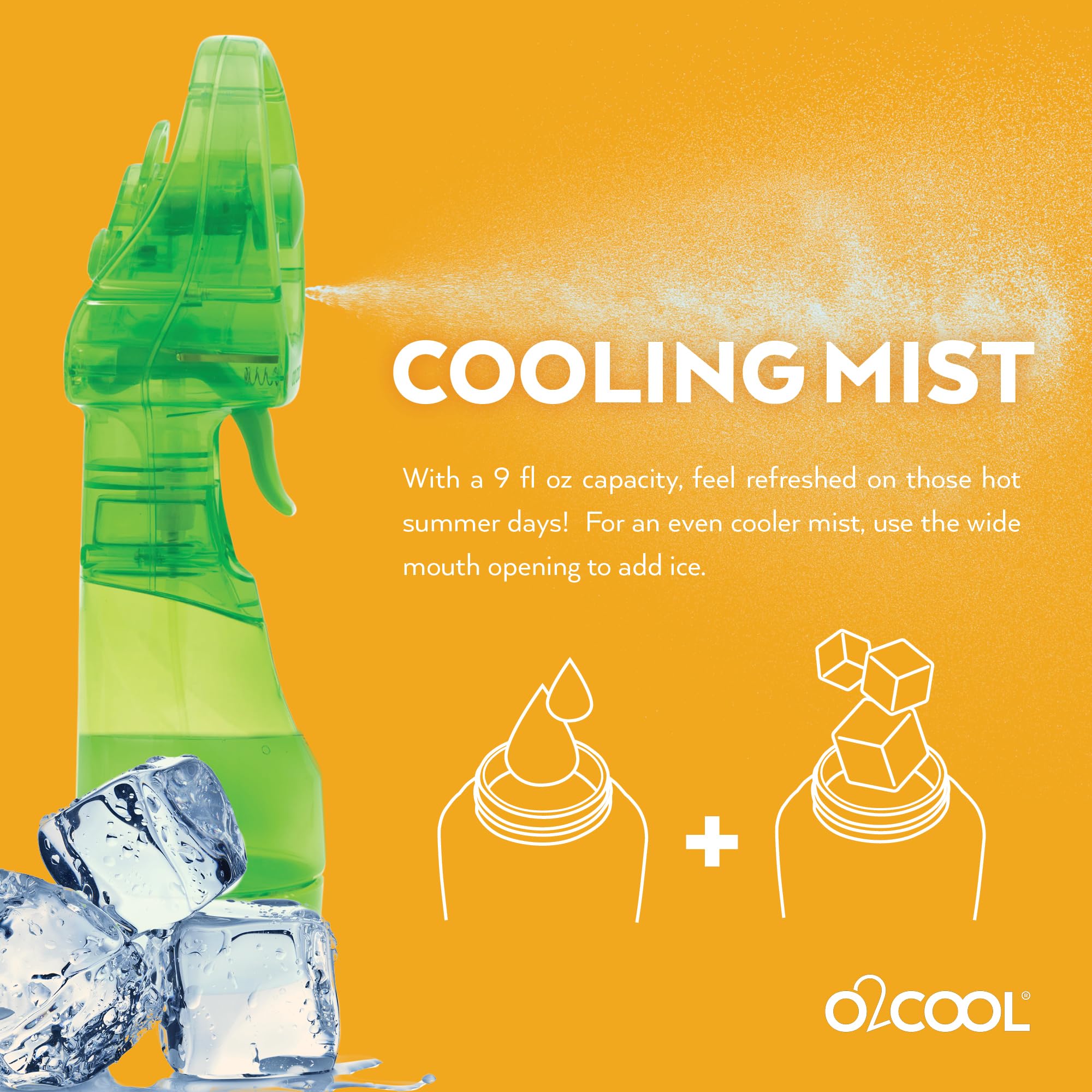 O2COOL Deluxe Handheld Battery Powered Water Misting Fan (Dark Blue) 2 Pack