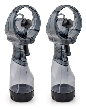 O2COOL Deluxe Handheld Battery Powered Water Misting Fan (Dark Blue) 2 Pack