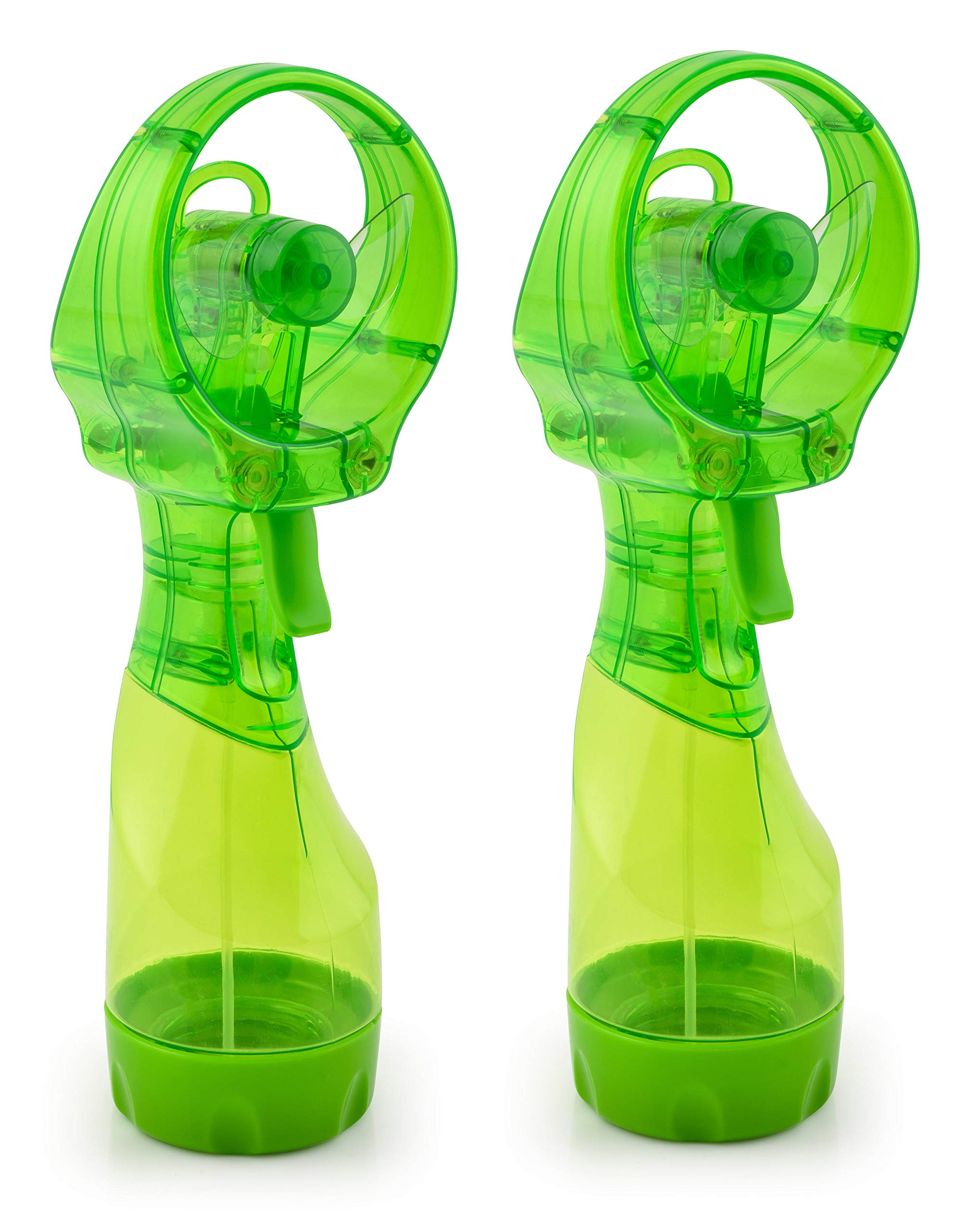 O2COOL Deluxe Handheld Battery Powered Water Misting Fan (Dark Blue) 2 Pack