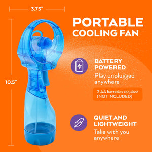 O2COOL Deluxe Handheld Battery Powered Water Misting Fan (Dark Blue) 2 Pack