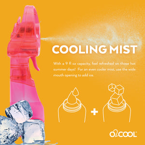 O2COOL Deluxe Handheld Battery Powered Water Misting Fan (Dark Blue) 2 Pack