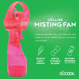 O2COOL Deluxe Handheld Battery Powered Water Misting Fan (Dark Blue) 2 Pack